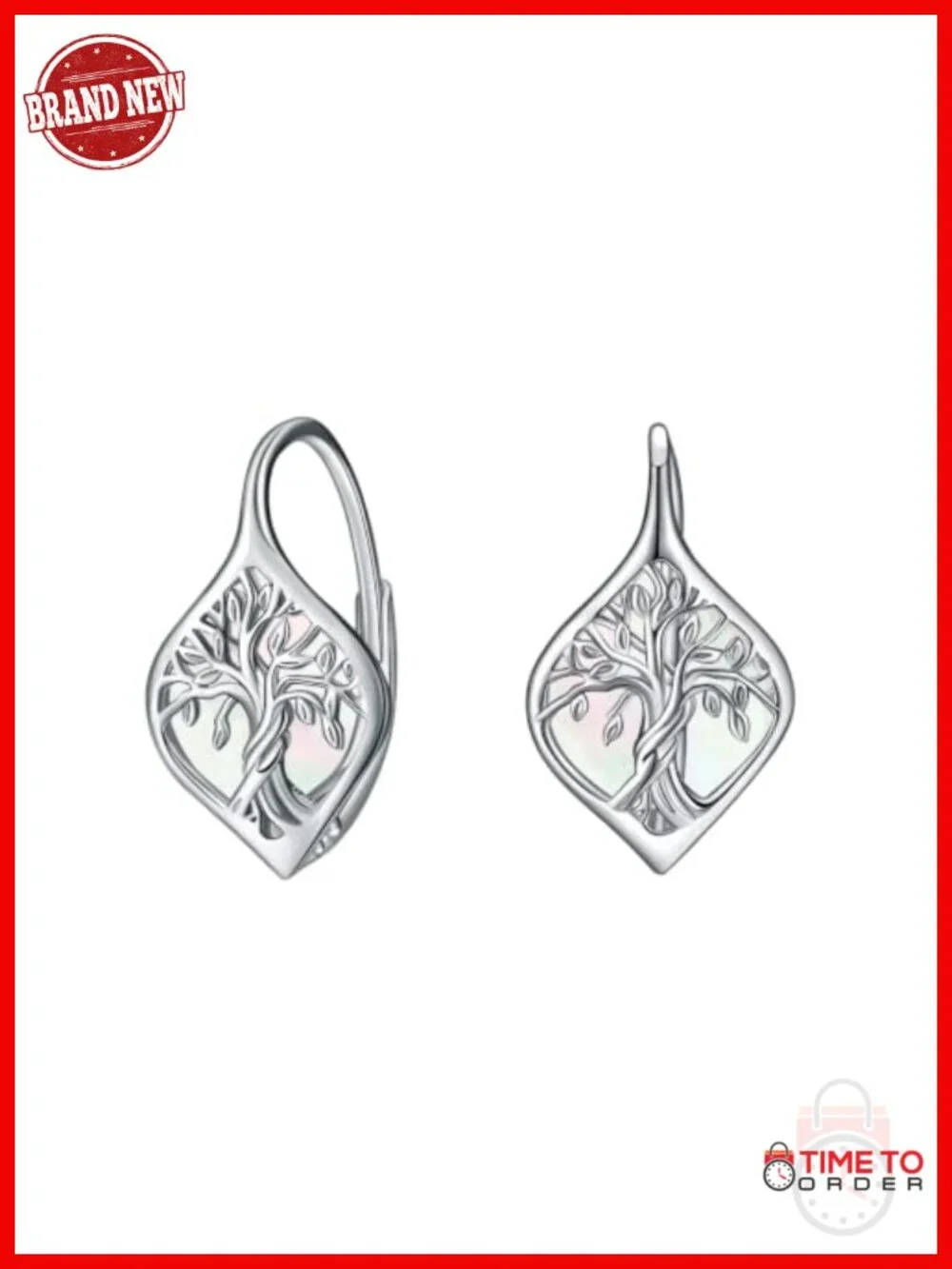 925 Sterling Silver Tree of Life Leverback Dangle Drop Earrings